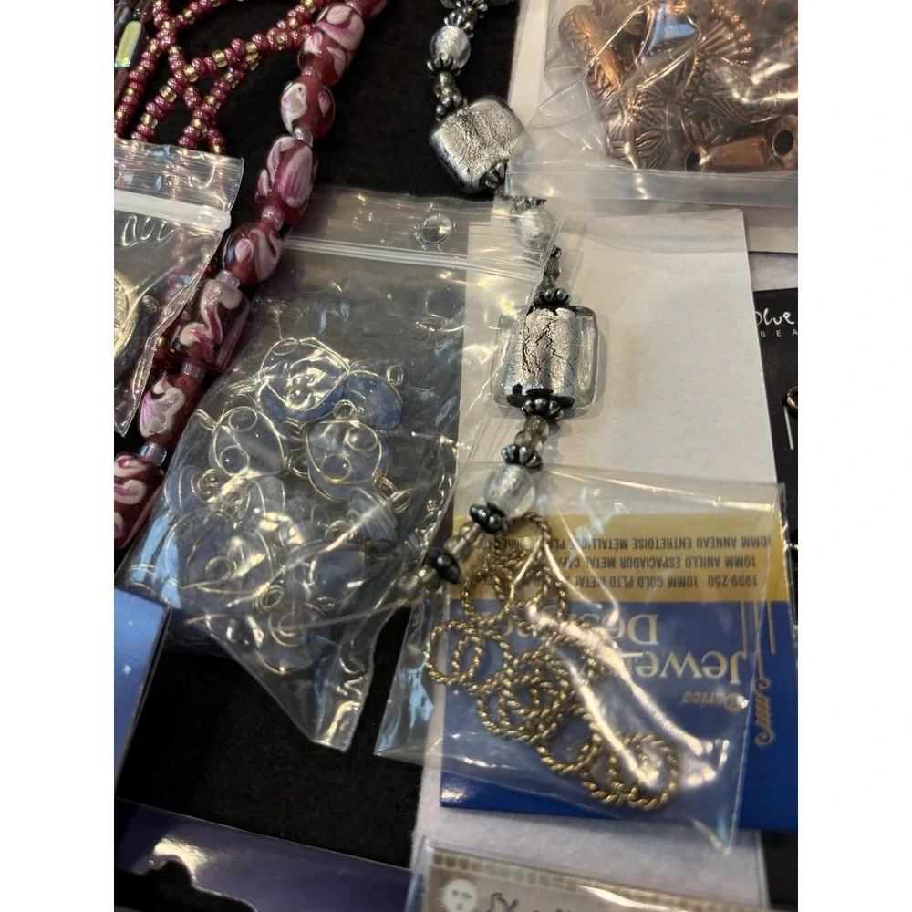 Lot Of New in Packages Jewelry Making Supplies Beads Watch Metal Velvet Beads